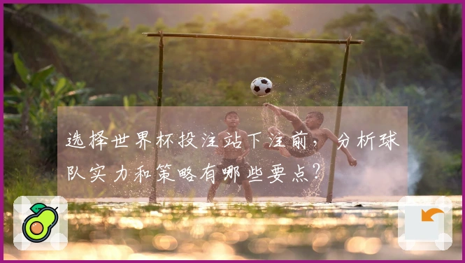 选择世界杯投注站下注前，分析球队实力和策略有哪些要点？